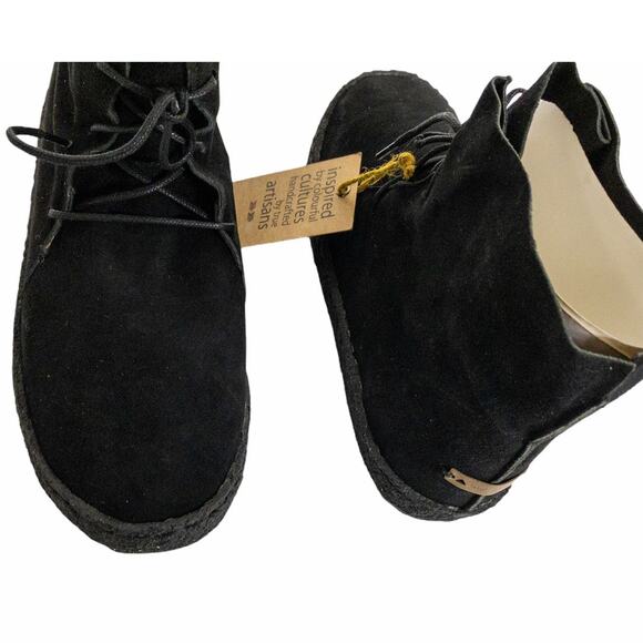 Laidback London Black Emre Crepe Suede Moccasin Ankle Boots High Tops US 8 EU 39 - Picture 7 of 12